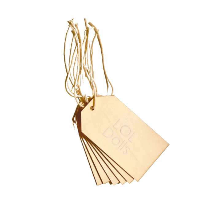 Wooden tag labels - set of 10
